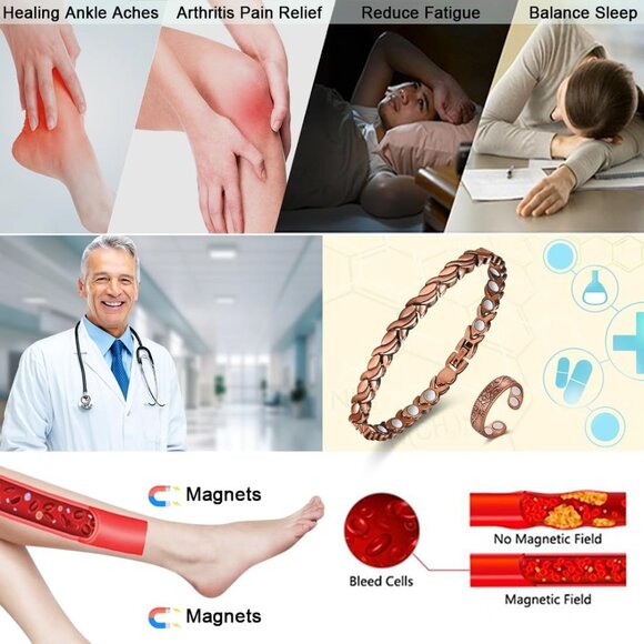 Ultra Strength Magnetic Copper Anklet - Adjustable Fishtail Design for Women - Picture 3 of 9